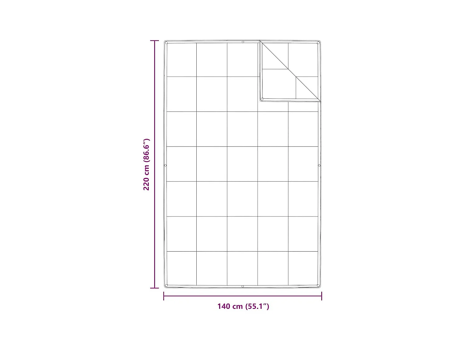 Couettes & Duvets | Couverture Blanc 140 x 220 cm Bas