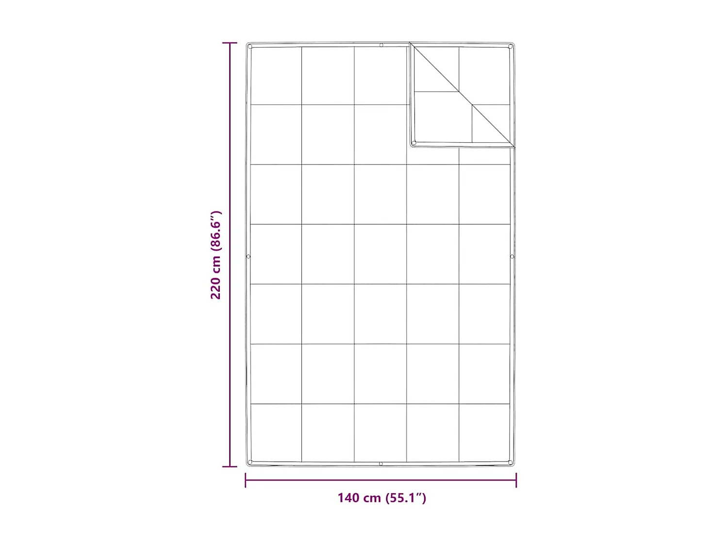 Couettes & Duvets | Couverture Blanc 140 x 220 cm Bas