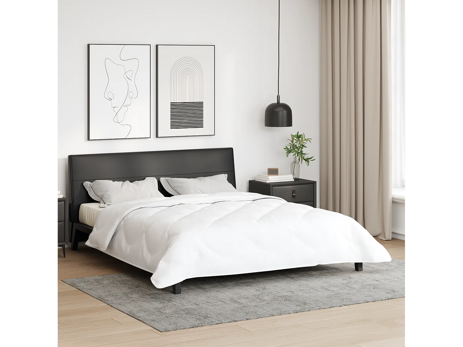 Couettes & Duvets | Couverture Blanc 240 x 220 cm Microfibre