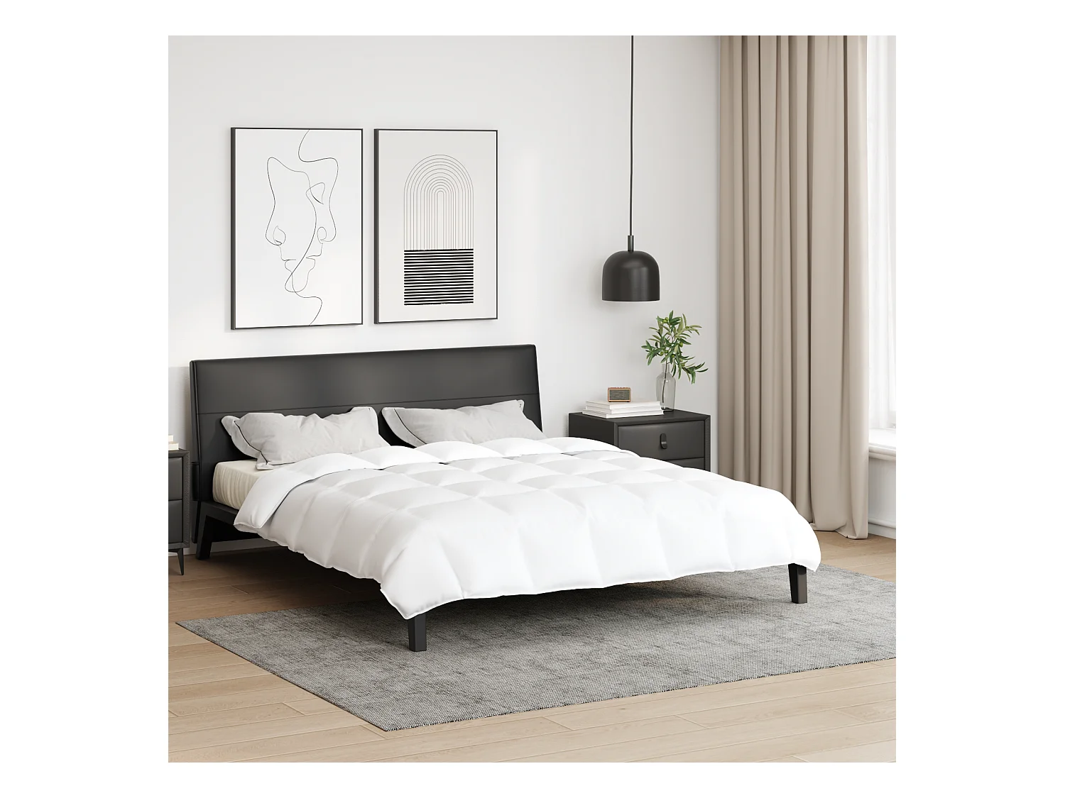 Couettes & Duvets | Couverture Blanc 200 x 220 cm Bas