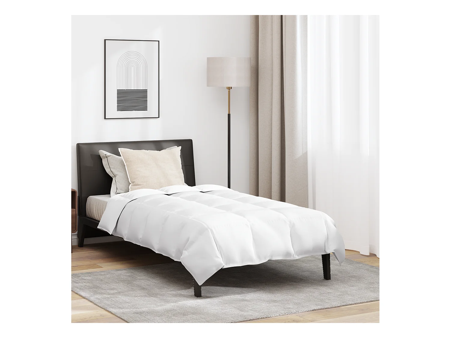Ensemble de Couette avec oreiller 2 pcs Duvets | Couverture Blanc 155 x 220 cm Bas
