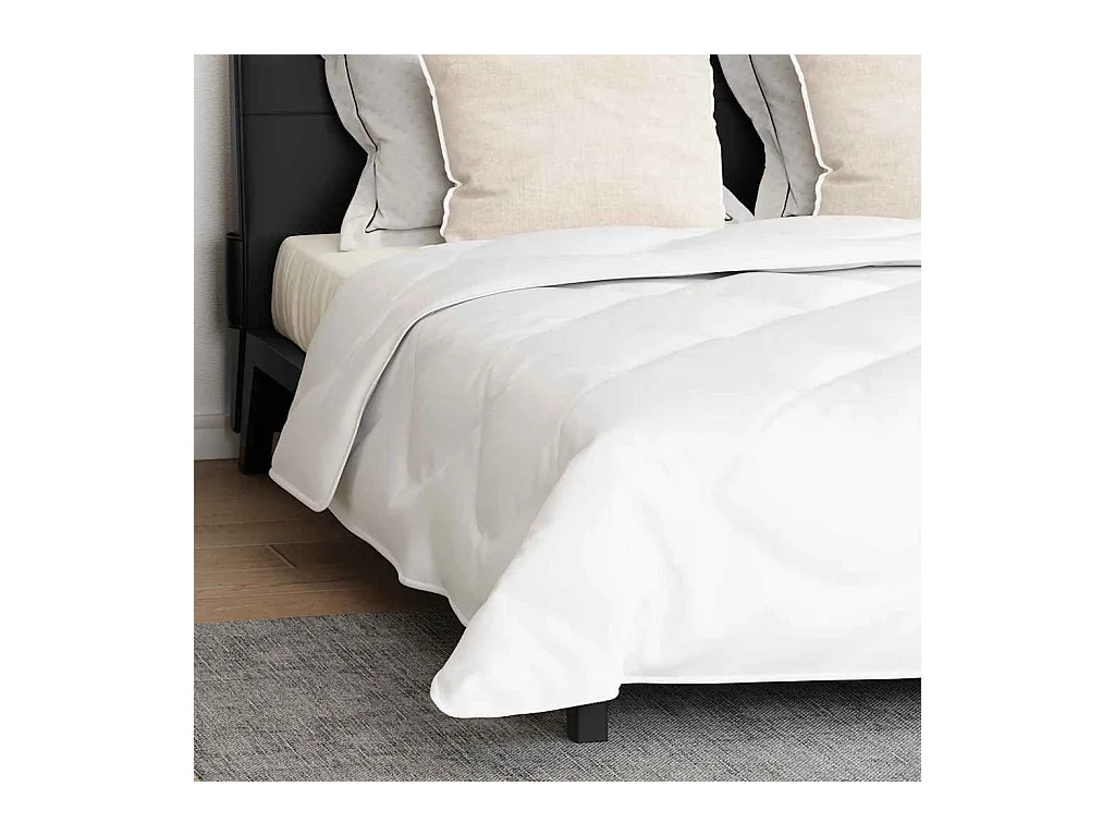 Ensemble de Couette 3 pcs Duvets | Couverture Blanc 240 x 220 cm Microfibre