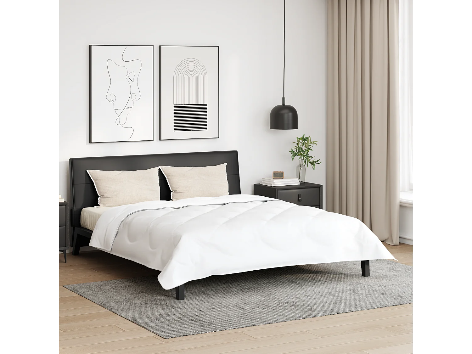 Couette | Duvet | Couverture Autre avec oreiller 3 pcs Blanc 200 x 200 cm Microfibre