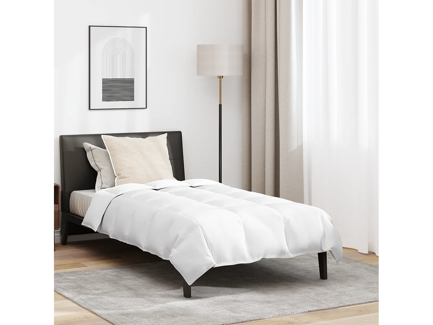 Ensemble de Couette avec oreiller 2 pcs Duvets | Couverture Blanc 135 x 200 cm Bas