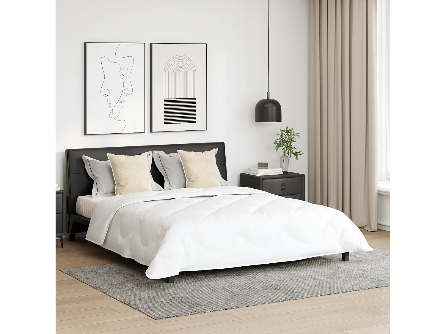 Ensemble de Couette 3 pcs Duvets | Couverture Blanc 200 x 200 cm Microfibre