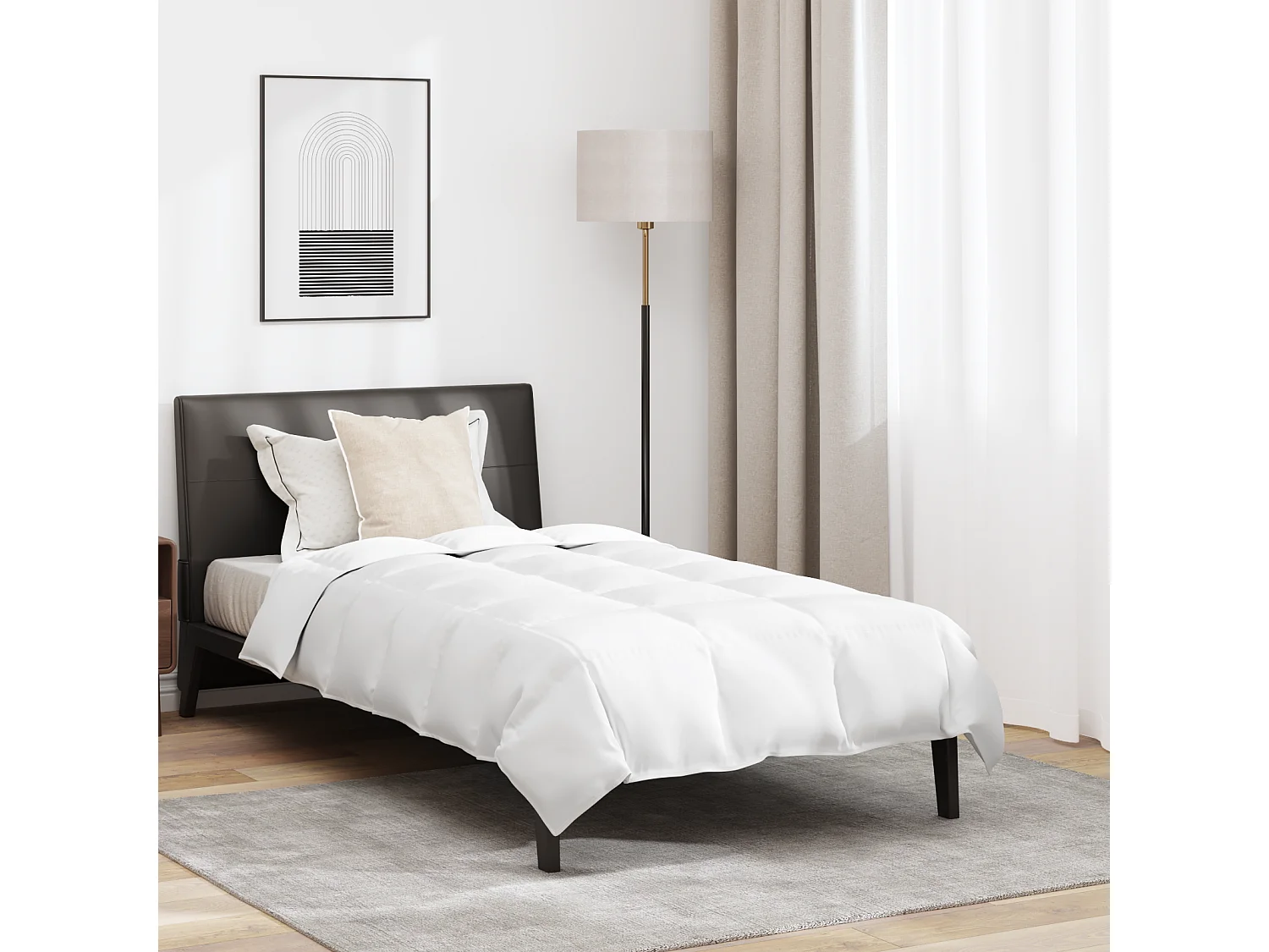 Ensemble de Couette avec oreiller 2 pcs Duvets | Couverture Blanc 155 x 200 cm Bas