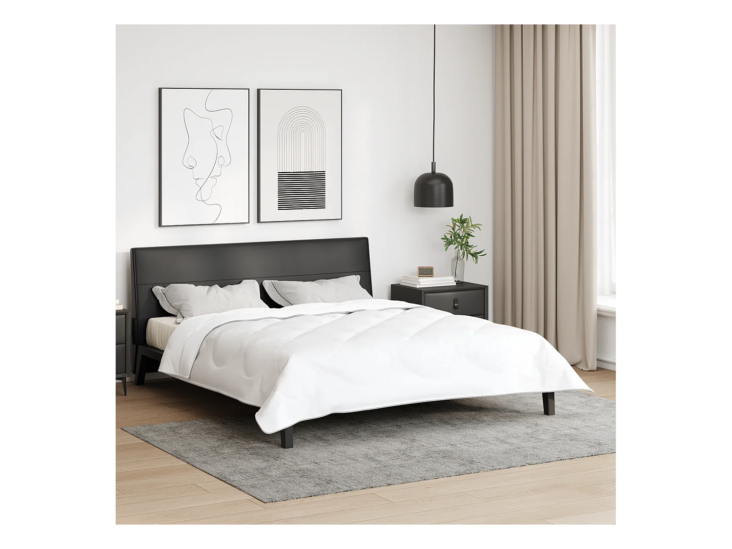 Couettes & Duvets | Couverture Blanc 240 x 220 cm Microfibre