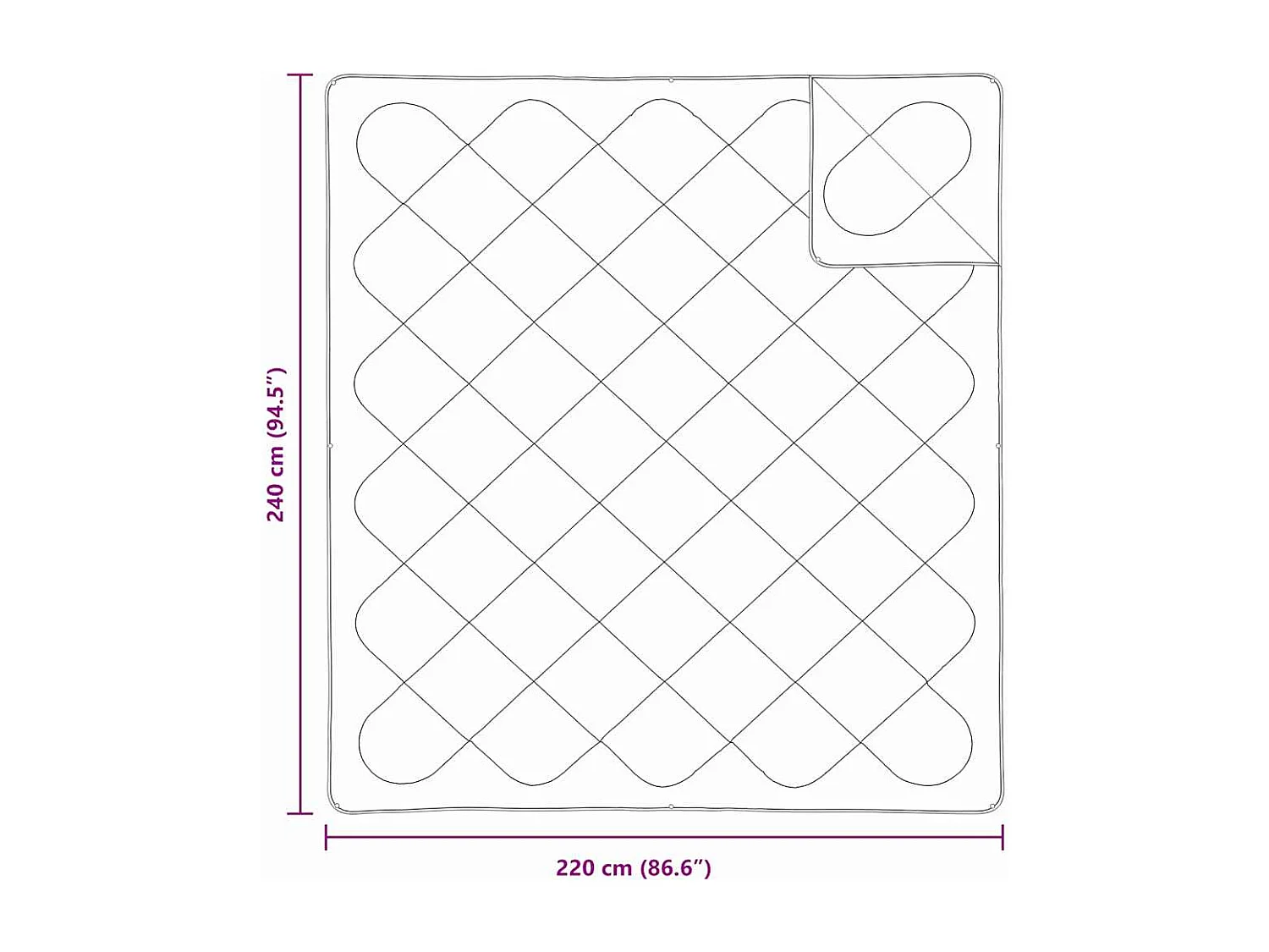 Couettes & Duvets | Couverture Blanc 240 x 220 cm Microfibre