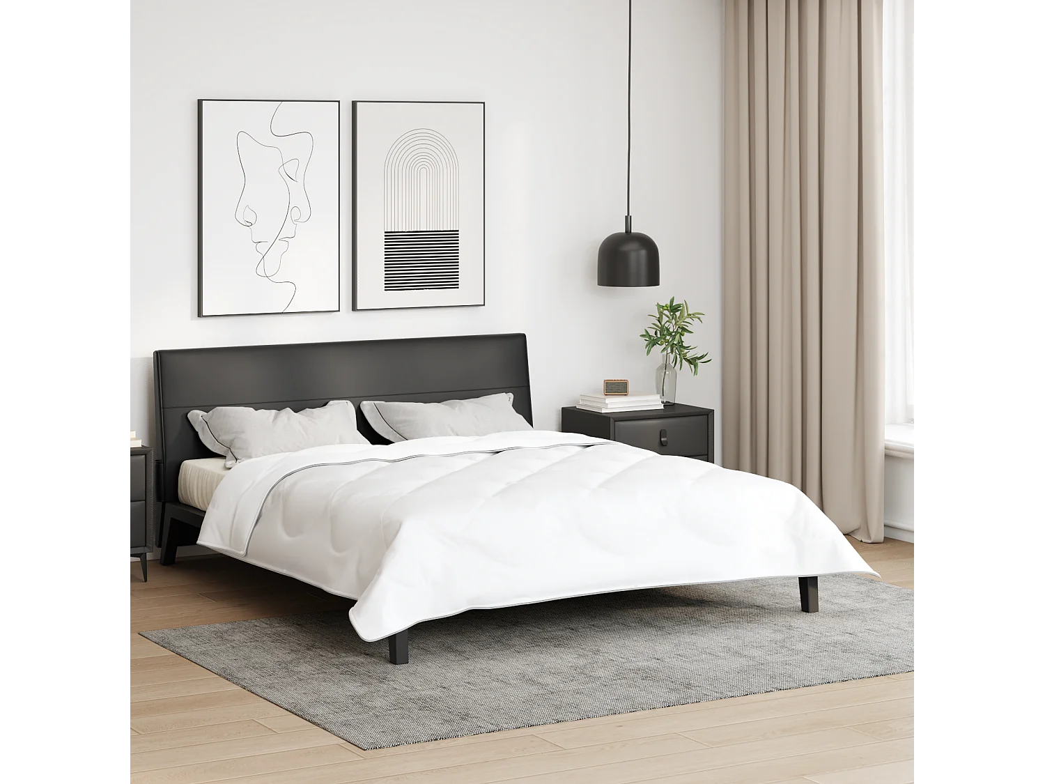 Couettes & Duvets | Couverture Blanc 240 x 220 cm Microfibre