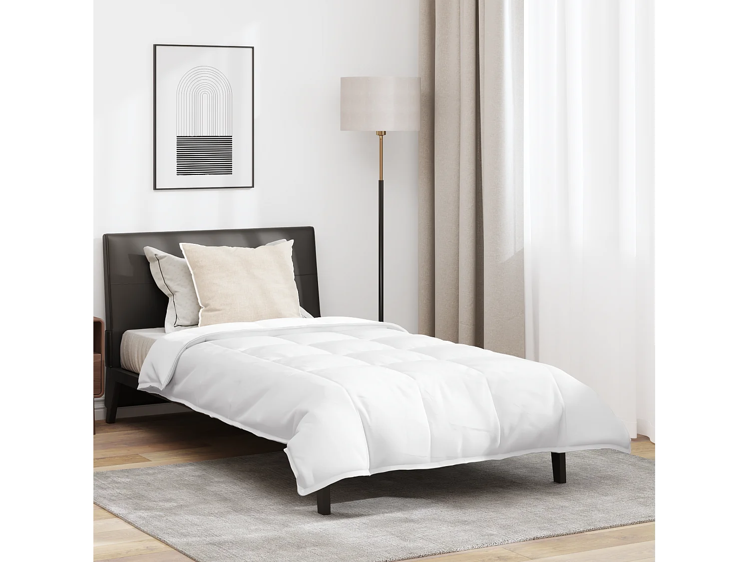 Ensemble de Couette avec oreiller 2 pcs Duvets | Couverture Blanc 135 x 200 cm Bas