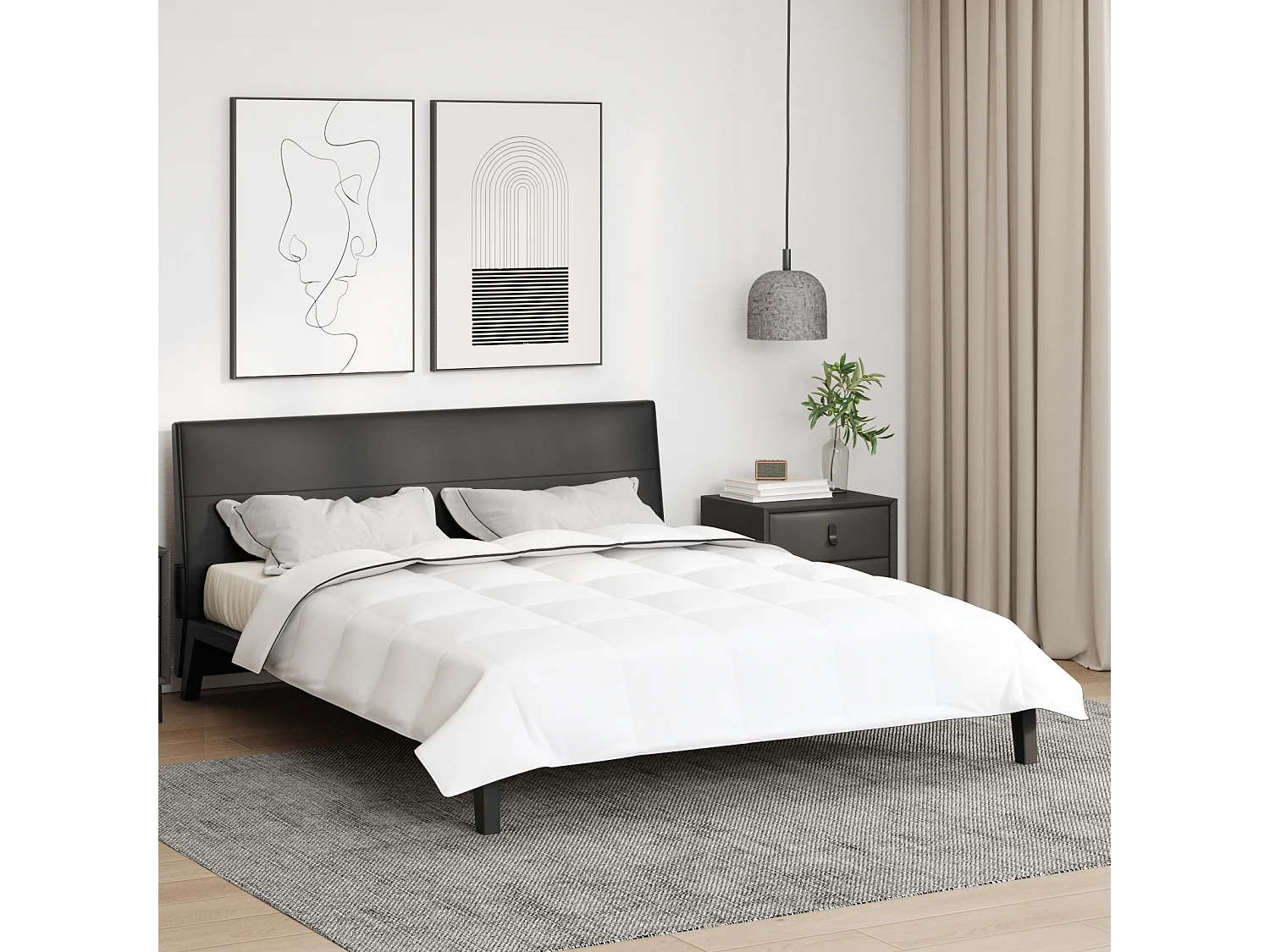 Duvet d'hiver | Couette Blanc 200 x 240 cm Bas