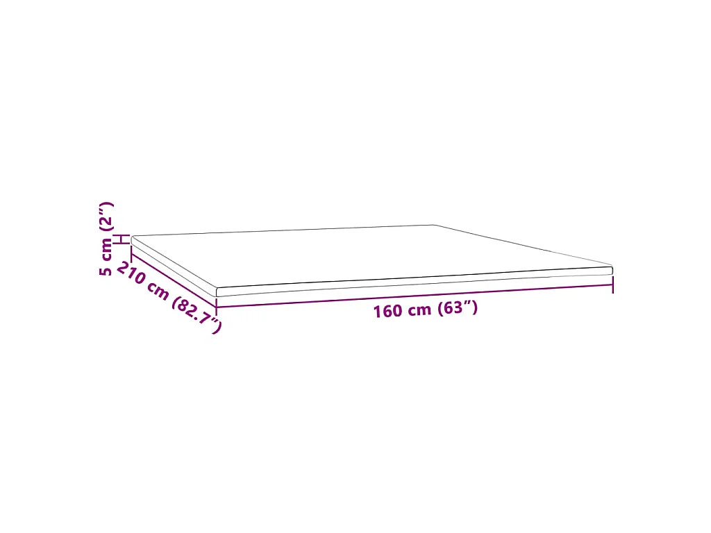 Surmatelas  | Coussin de Matelas 160x210x5 cm