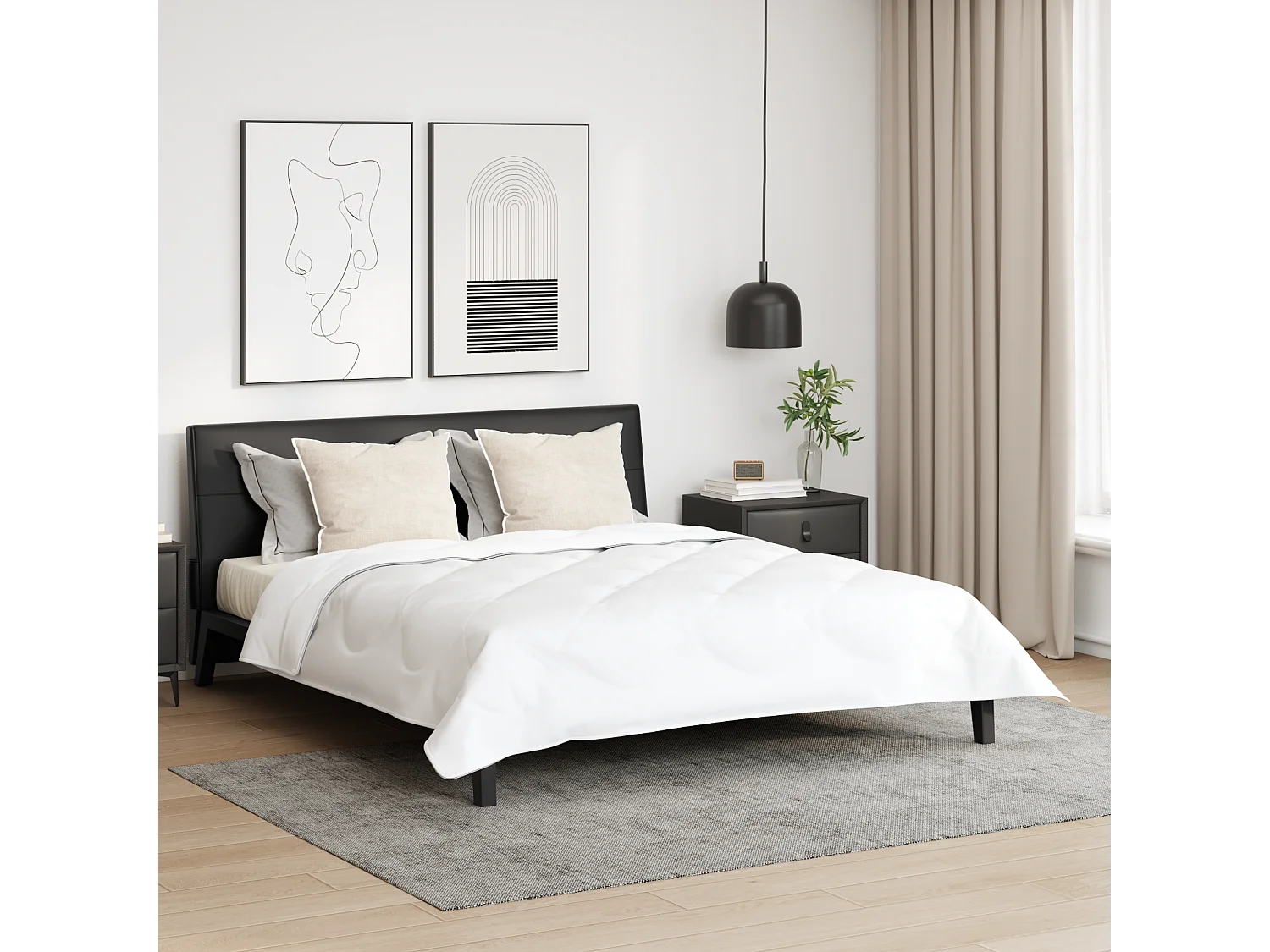 Couette | Duvet | Couverture Autre avec oreiller 3 pcs Blanc 200 x 200 cm Microfibre