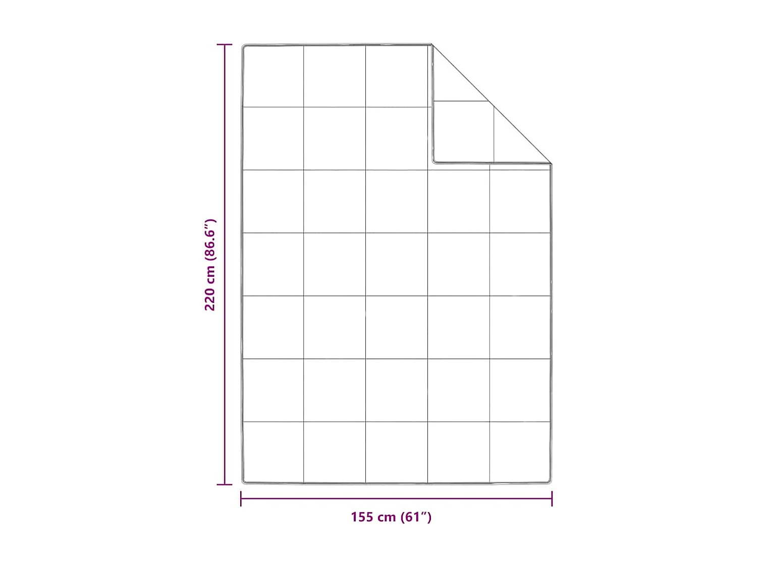 Couettes & Duvets | Couverture Blanc 155 x 220 cm Bas