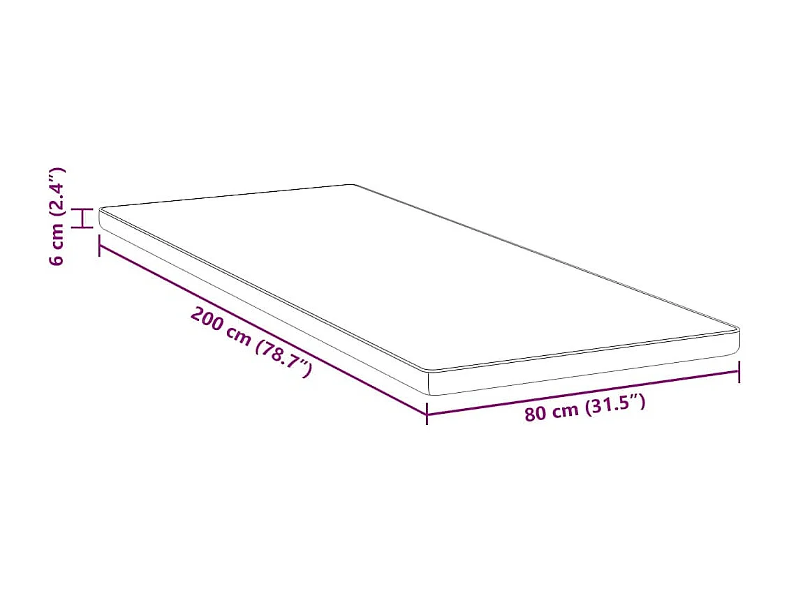 Surmatelas  | Coussins de Matelas | Couvre-matelas Blanc et Bleu 80 x 200 cm