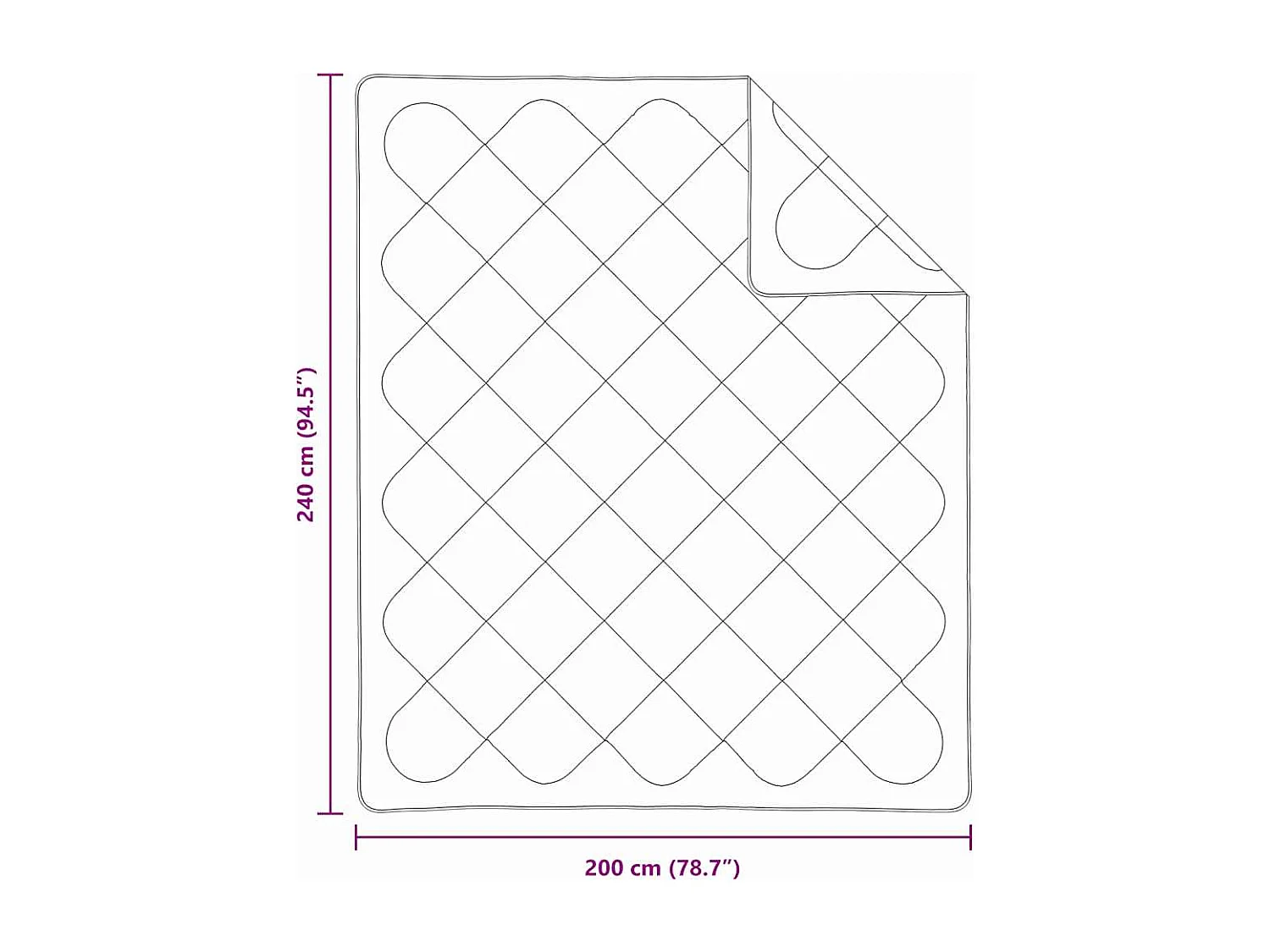 Couettes & Duvets | Couverture Blanc 240 x 200 cm Microfibre