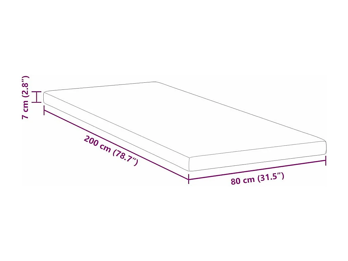 Surmatelas  | Coussins de Matelas | Couvre-matelas Blanc 80 x 200 cm