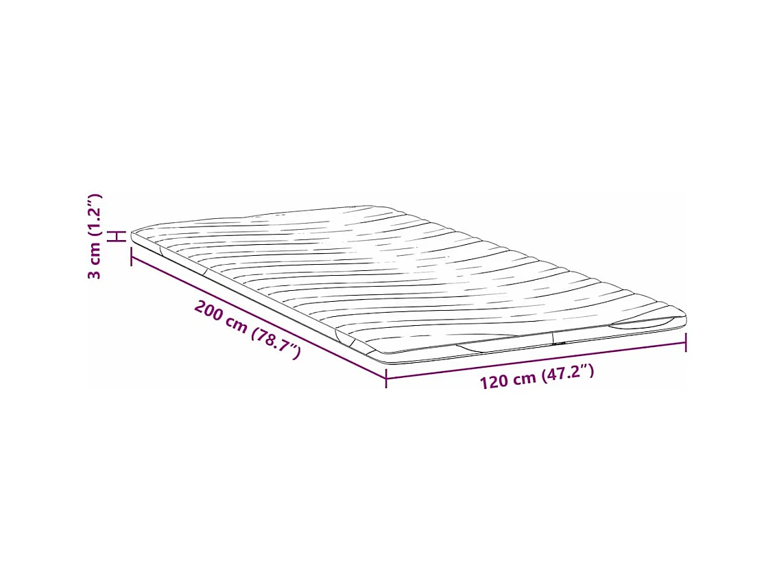 Surmatelas  | Coussins de Matelas | Couvre-matelas Blanc 120 x 200 cm Polyester sans colle