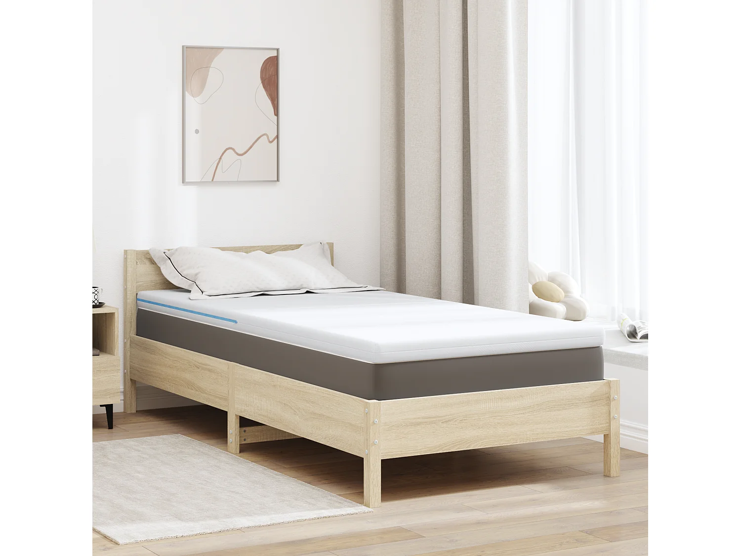 Surmatelas  | Coussins de Matelas | Couvre-matelas Blanc 120 x 200 cm