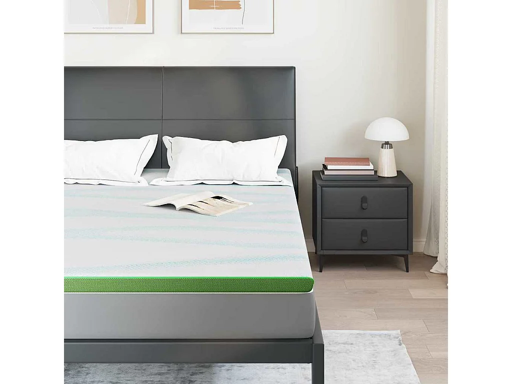 Surmatelas  | Coussins de Matelas | Couvre-matelas Other Blanc et vert 160 x 200 cm