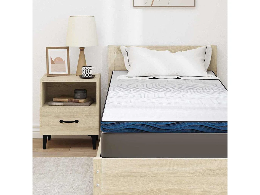 Surmatelas  | Coussins de Matelas | Couvre-matelas Blanc et Bleu 70 x 200 cm