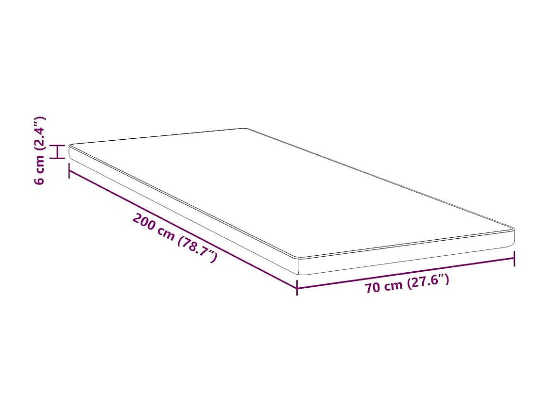 Surmatelas  | Coussins de Matelas | Couvre-matelas Blanc et Bleu 70 x 200 cm