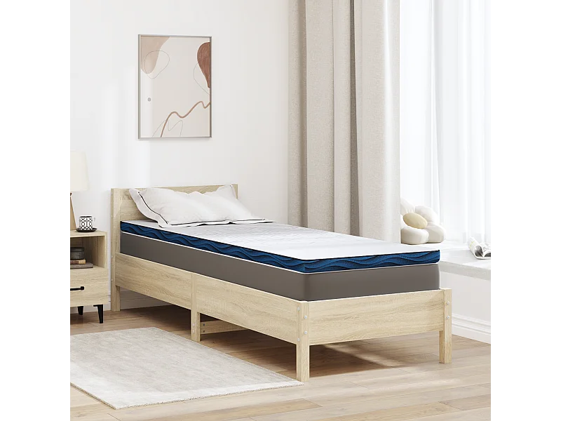 Surmatelas  | Coussins de Matelas | Couvre-matelas Blanc et Bleu 70 x 200 cm