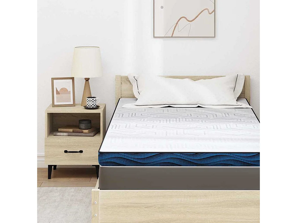 Surmatelas  | Coussins de Matelas | Couvre-matelas Blanc et Bleu 120 x 200 cm