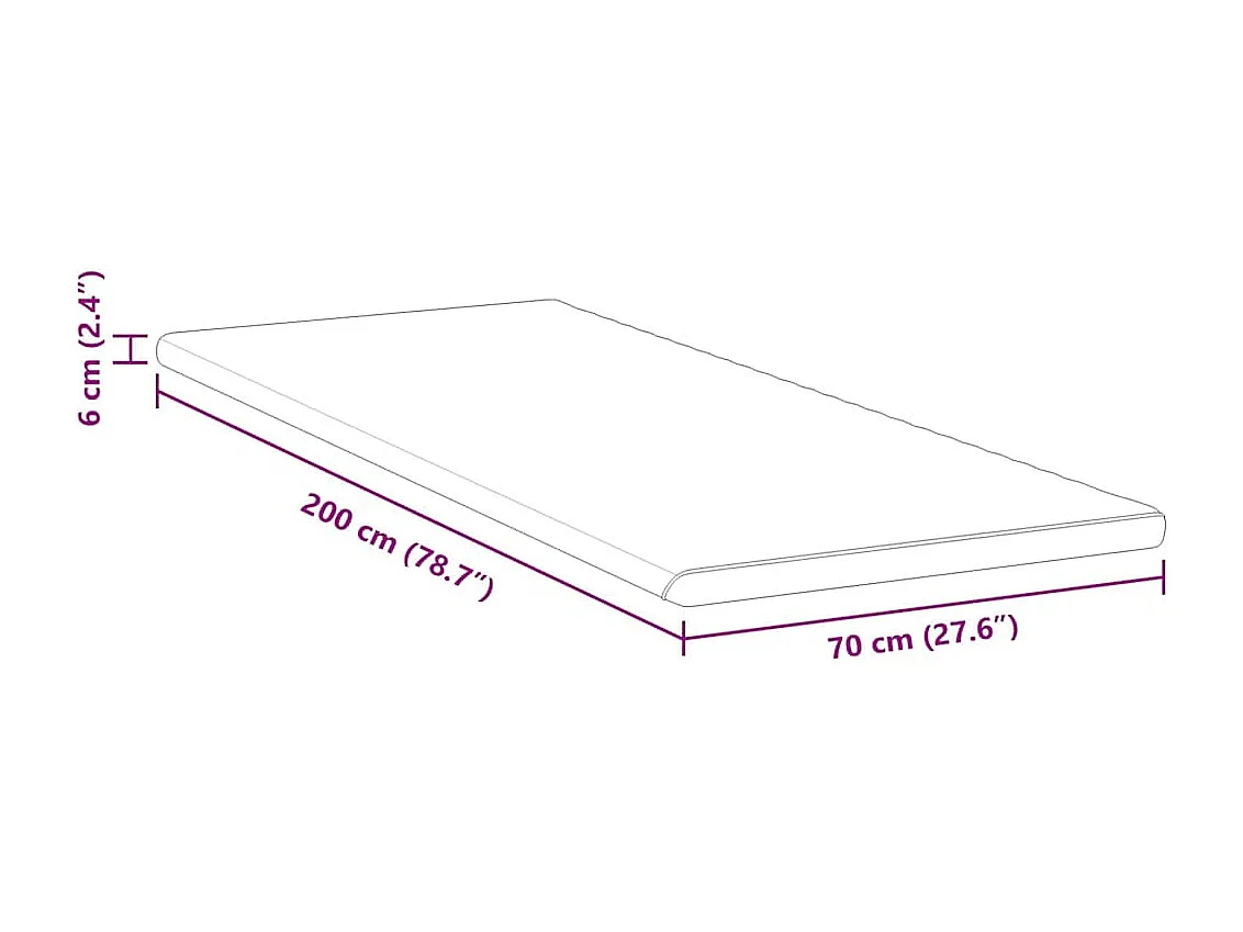 Surmatelas  | Coussins de Matelas | Couvre-matelas Blanc et vert 70 x 200 cm