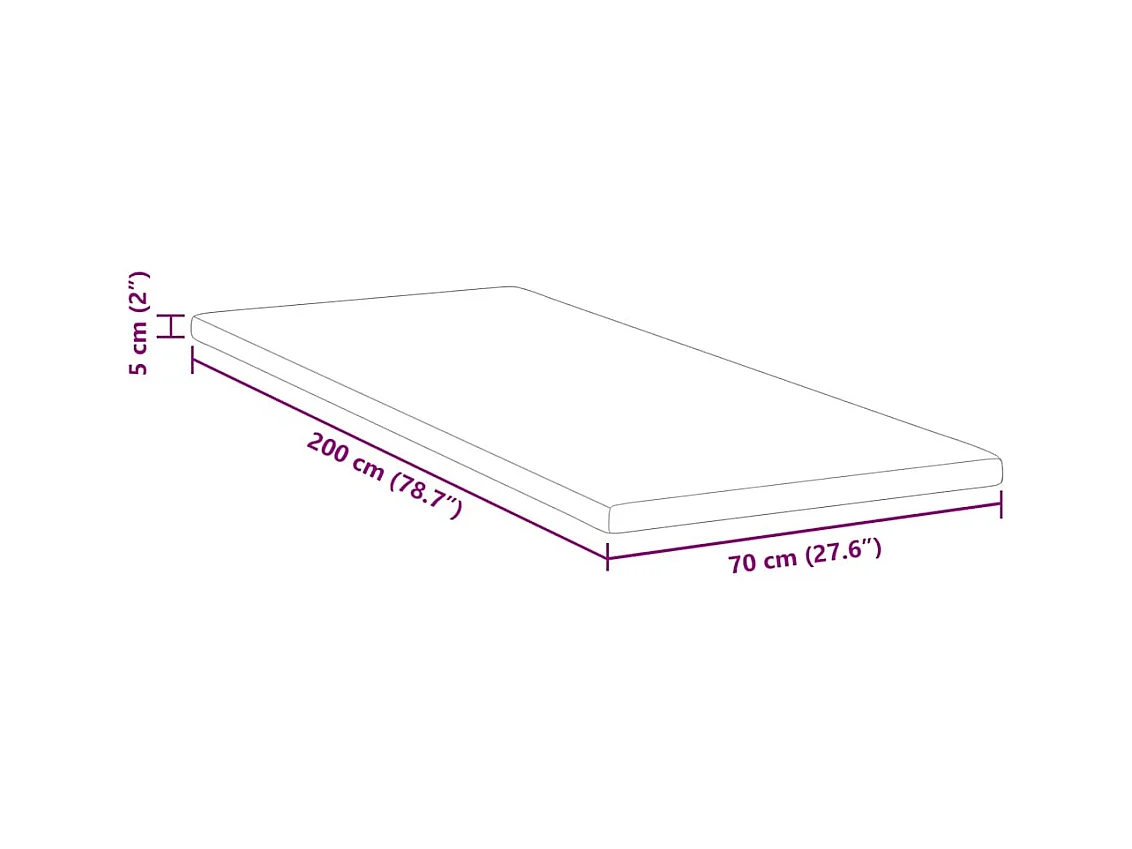 Surmatelas  | Coussins de Matelas | Couvre-matelas Blanc 70 x 200 cm Polyester sans colle
