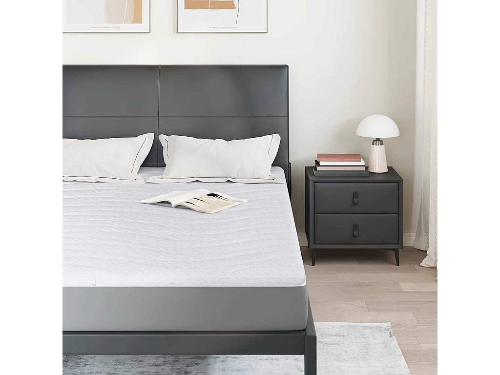 Surmatelas  | Coussins de Matelas | Couvre-matelas Blanc 140 x 190 cm Polyester sans colle