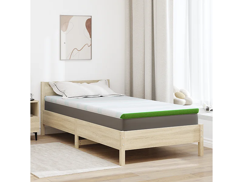 Surmatelas  | Coussins de Matelas | Couvre-matelas Blanc et vert 90 x 200 cm