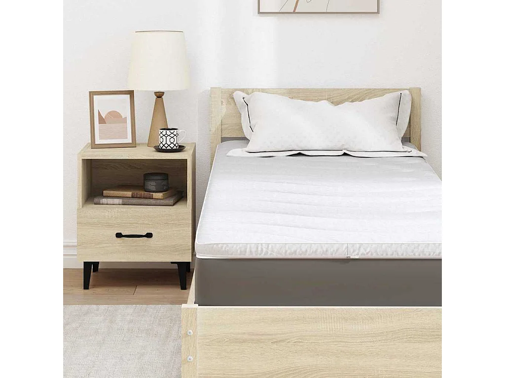 Surmatelas  | Coussins de Matelas | Couvre-matelas Blanc 80 x 200 cm Polyester sans colle