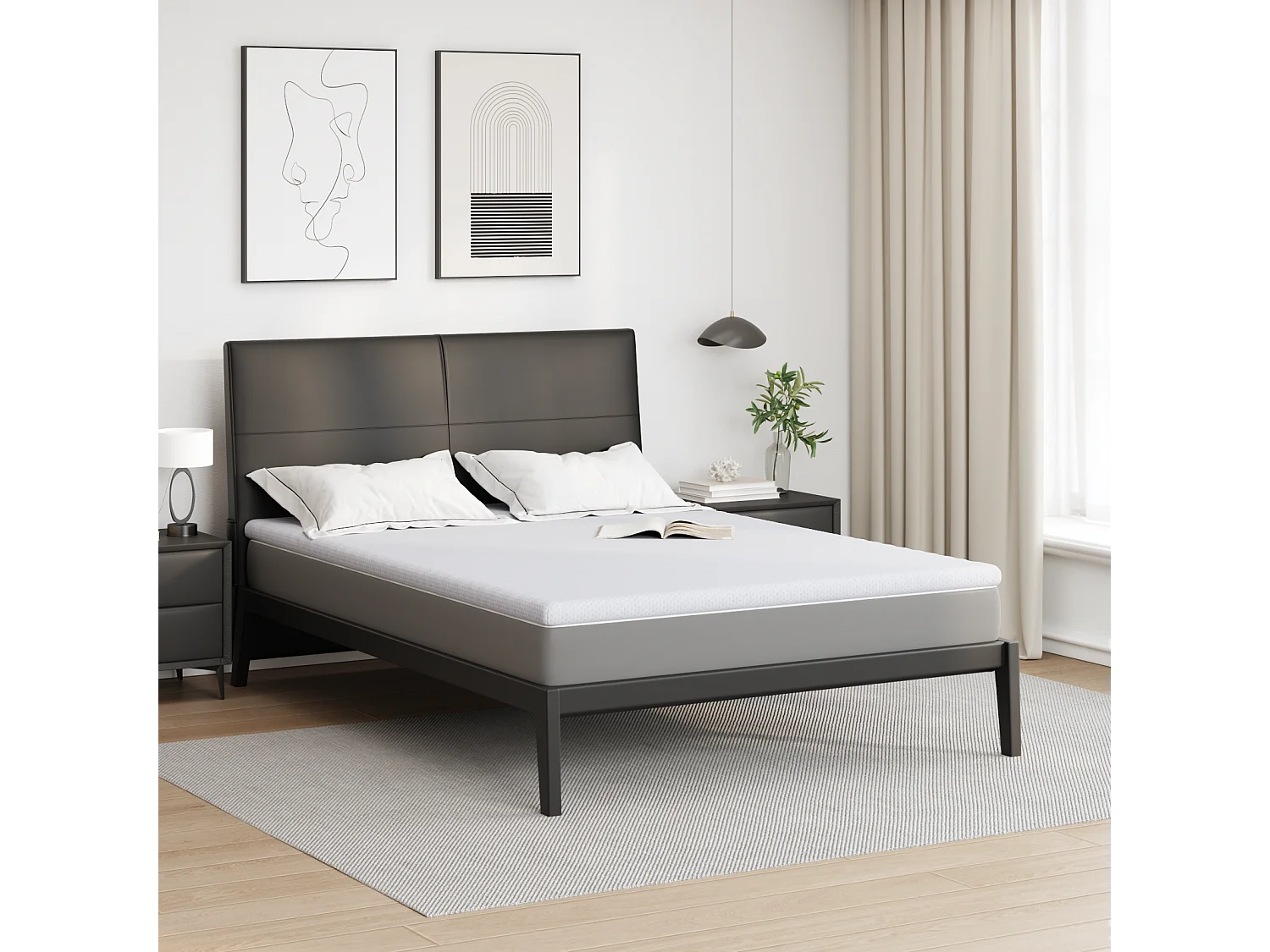 Surmatelas  | Coussins de Matelas | Couvre-matelas Blanc 160 x 200 cm