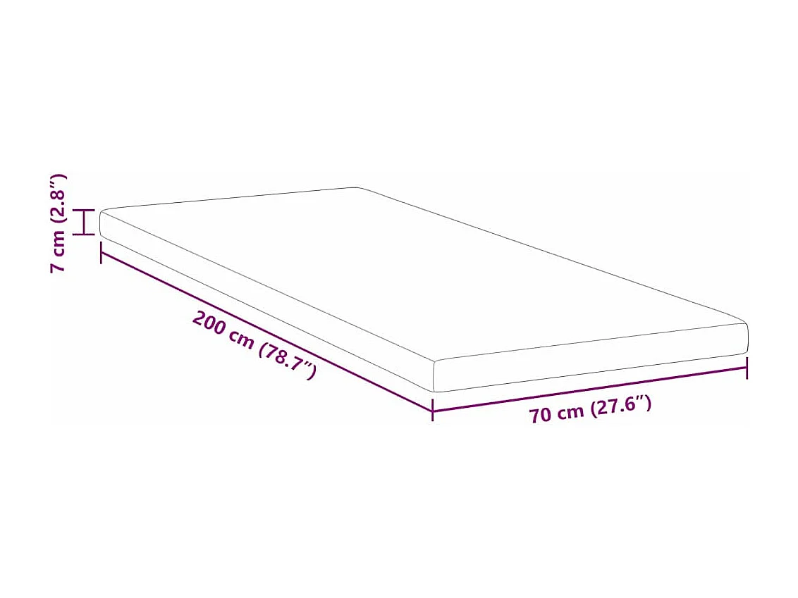 Surmatelas  | Coussins de Matelas | Couvre-matelas Blanc 70 x 200 cm