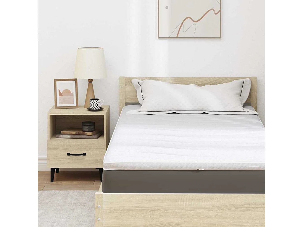 Surmatelas  | Coussins de Matelas | Couvre-matelas Blanc 120 x 200 cm Polyester sans colle