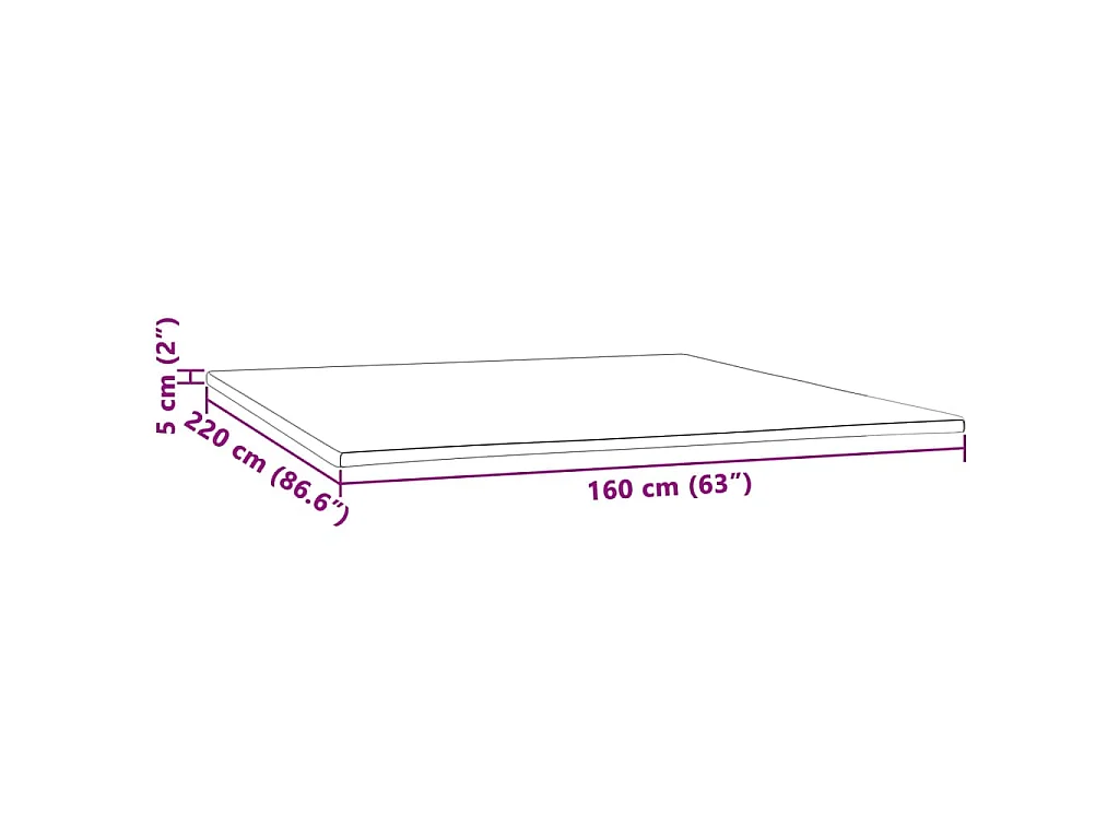 Surmatelas  | Coussin de Matelas 160x220x5 cm