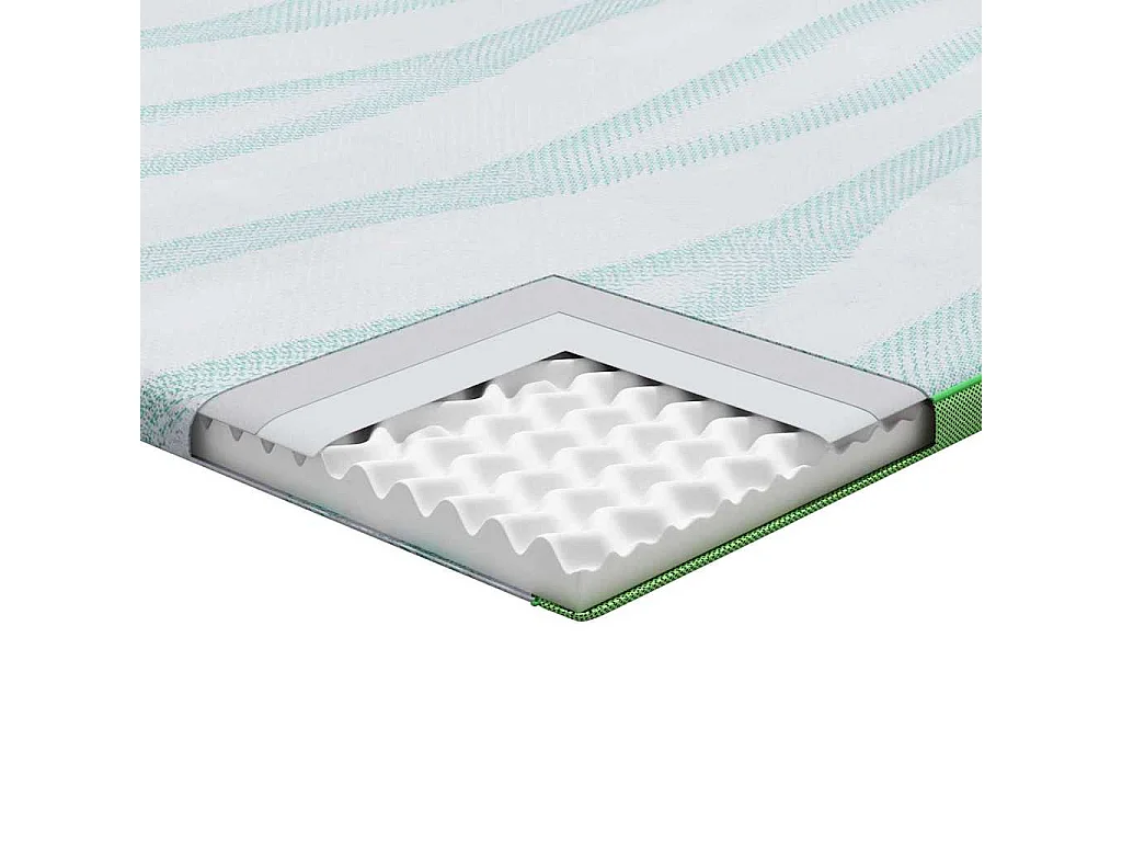 Surmatelas  | Coussins de Matelas | Couvre-matelas Blanc et vert 160 x 200 cm