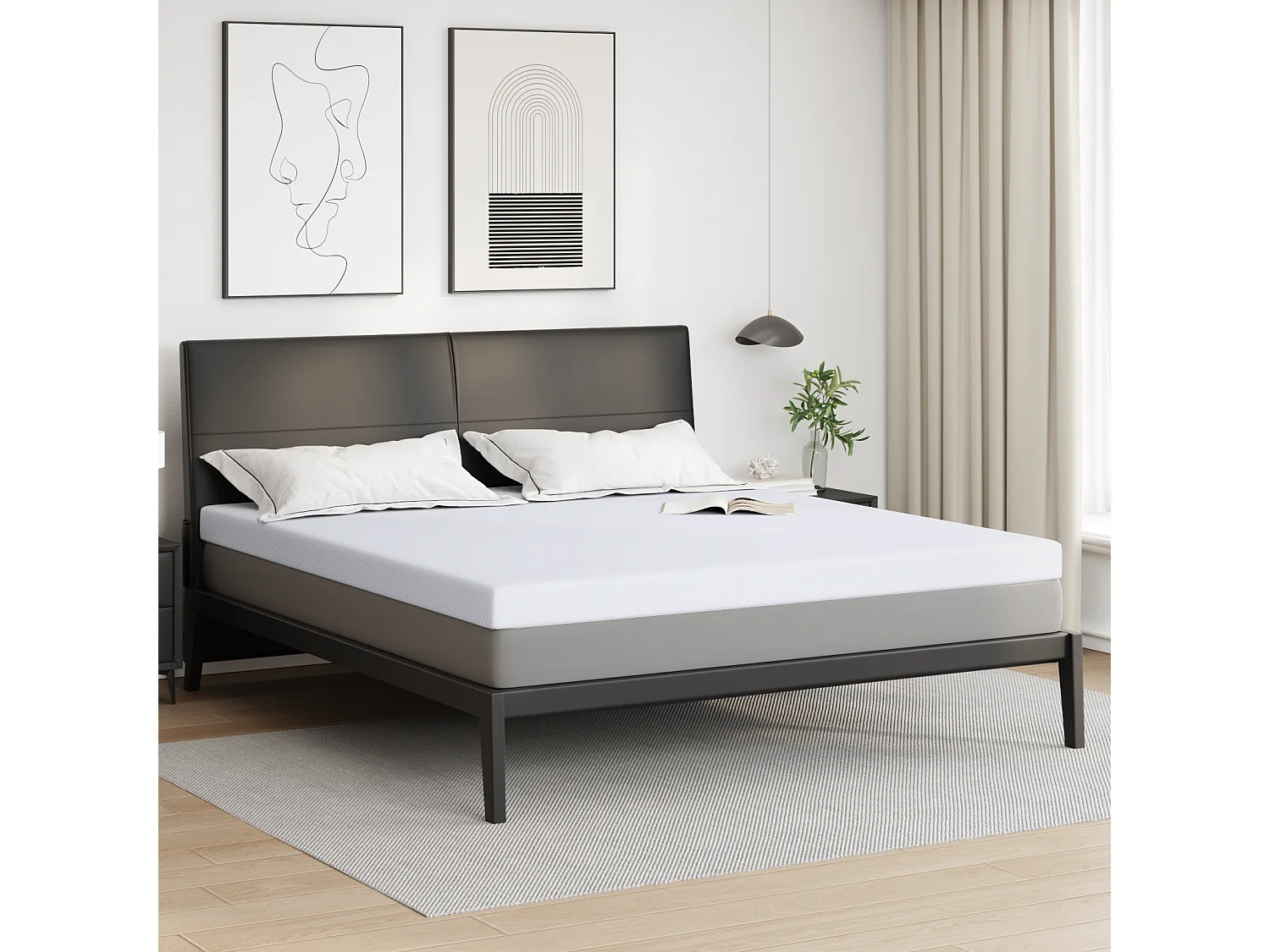 Surmatelas  | Coussins de Matelas | Couvre-matelas Blanc 180 x 200 cm