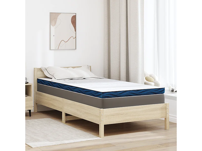 Surmatelas  | Coussins de Matelas | Couvre-matelas Blanc et Bleu 90 x 190 cm