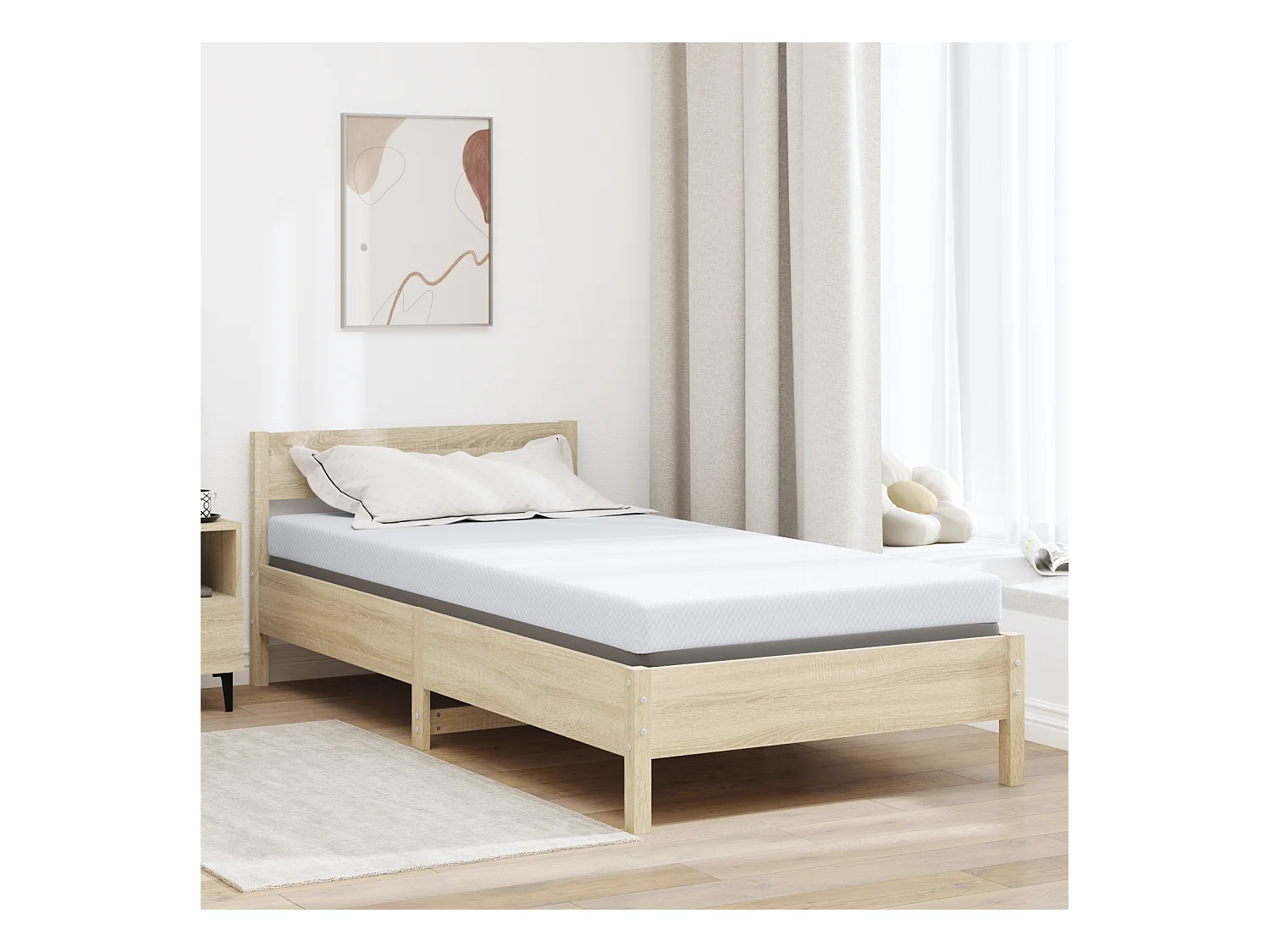 Surmatelas  | Coussins de Matelas | Couvre-matelas Blanc 90 x 190 cm