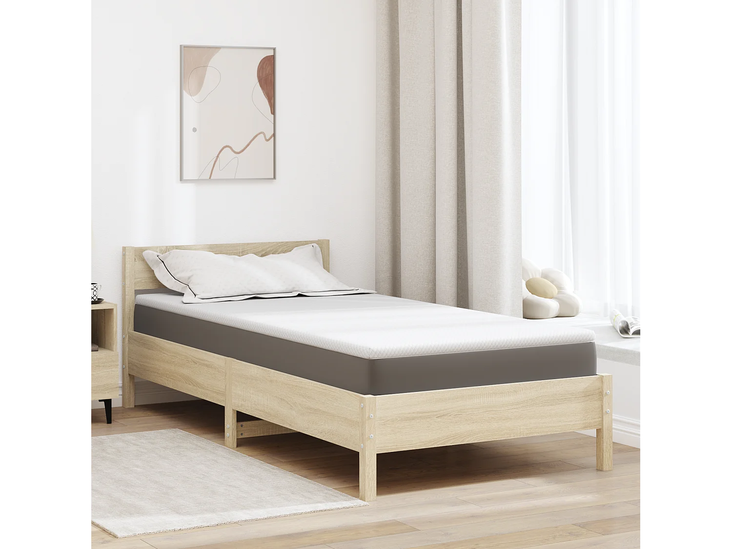 Surmatelas  | Coussins de Matelas | Couvre-matelas Blanc 90 x 190 cm
