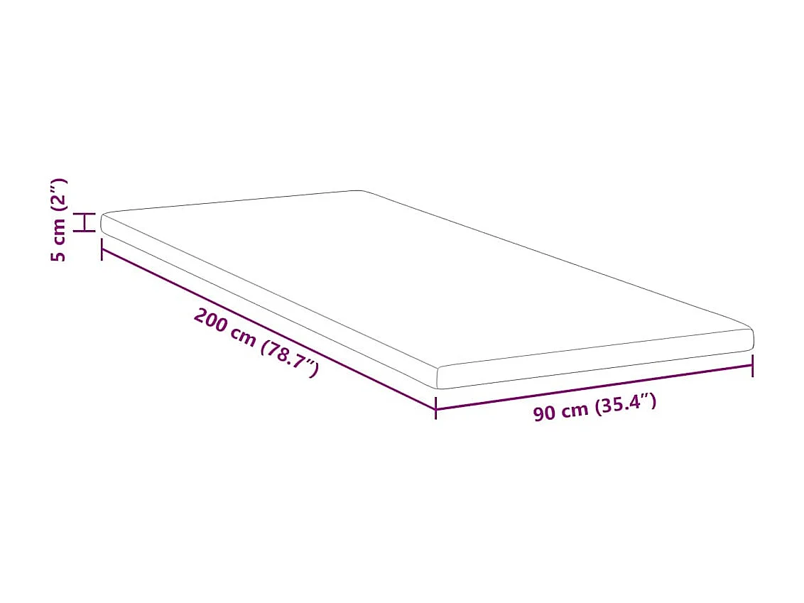 Surmatelas  | Coussins de Matelas | Couvre-matelas Blanc 90 x 200 cm