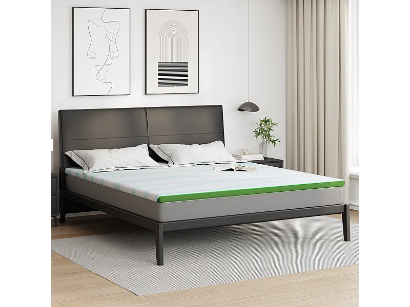 Surmatelas  | Coussins de Matelas | Couvre-matelas Other Blanc et vert 180 x 200 cm
