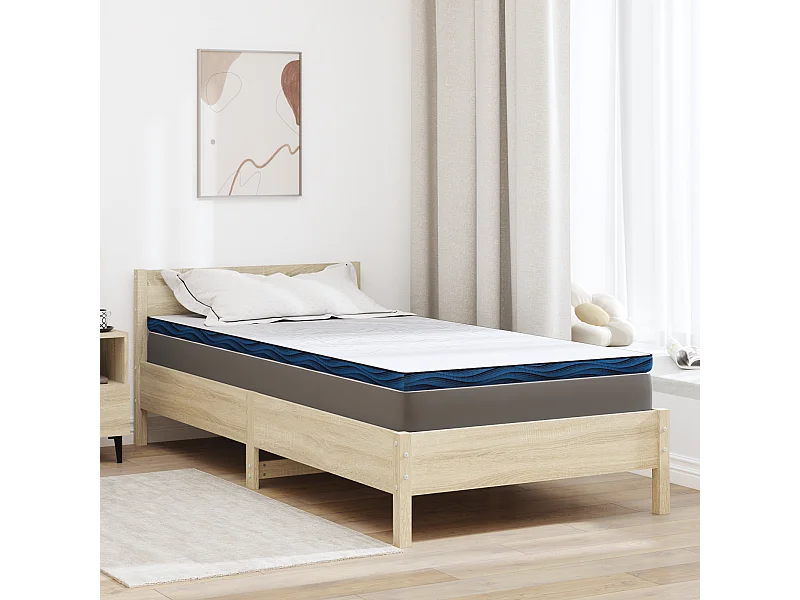 Surmatelas  | Coussins de Matelas | Couvre-matelas Blanc et Bleu 90 x 200 cm