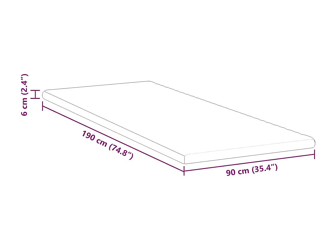 Surmatelas  | Coussins de Matelas | Couvre-matelas Blanc 90 x 190 cm