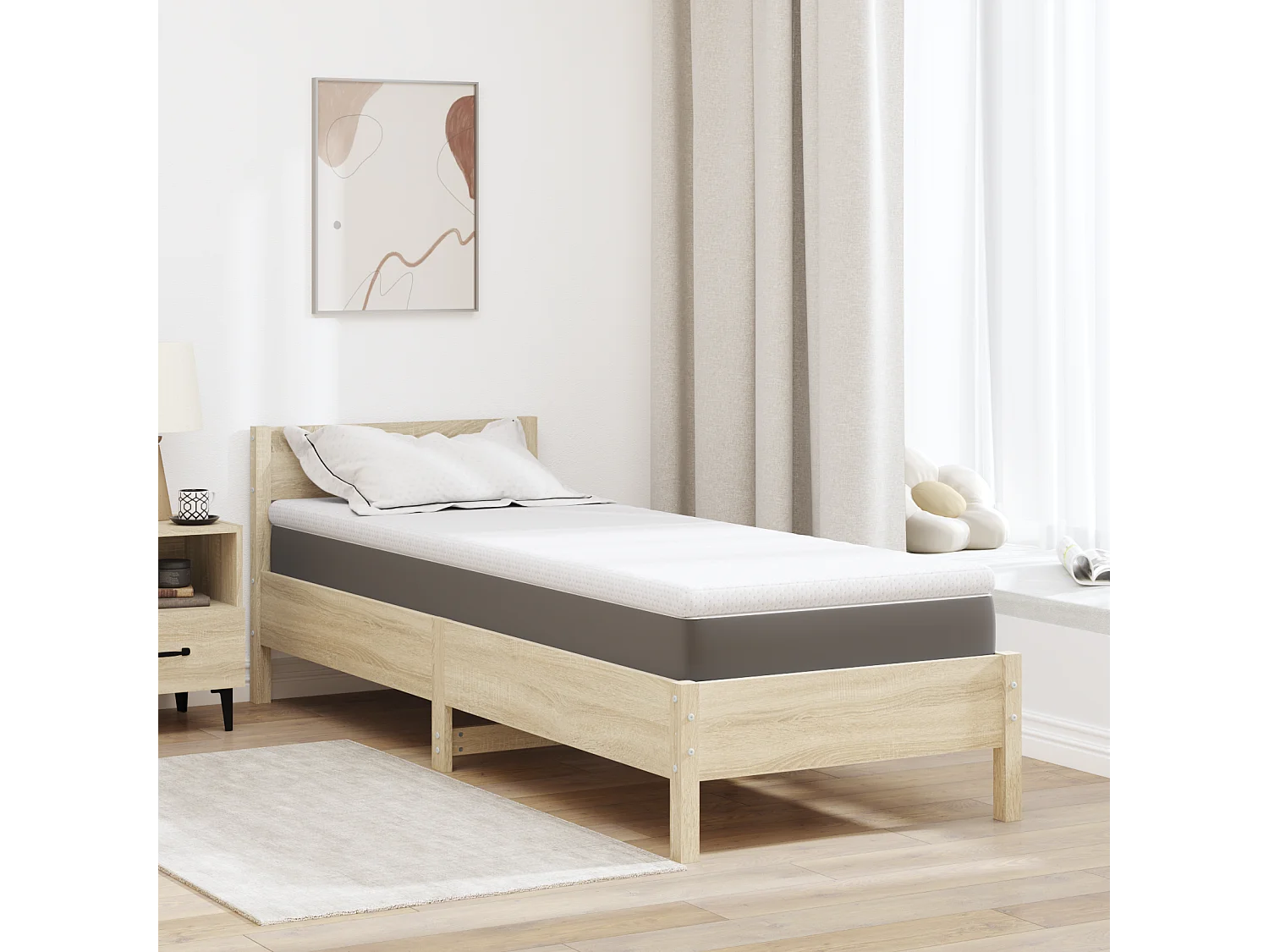 Surmatelas  | Coussins de Matelas | Couvre-matelas Blanc 70 x 200 cm