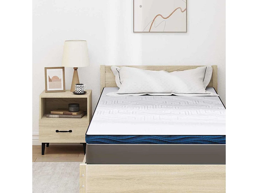 Surmatelas  | Coussins de Matelas | Couvre-matelas Blanc et Bleu 120 x 200 cm