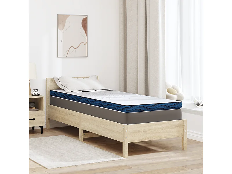 Surmatelas  | Coussins de Matelas | Couvre-matelas Blanc et Bleu 80 x 200 cm