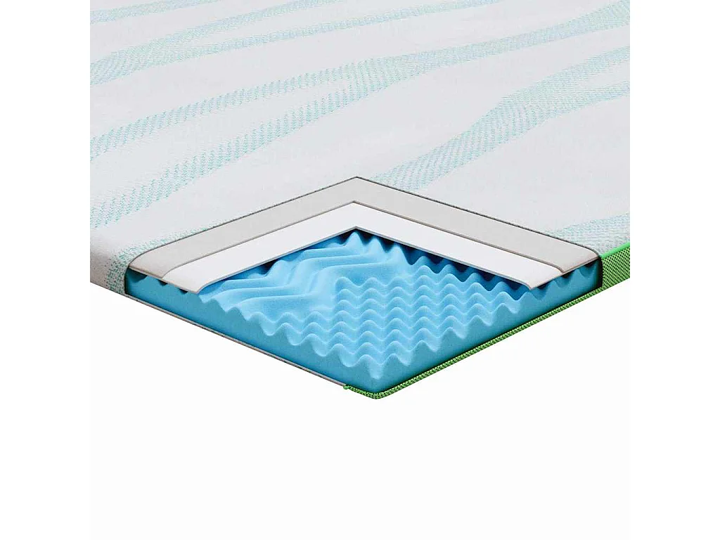 Surmatelas  | Coussins de Matelas | Couvre-matelas Blanc et vert 160 x 200 cm